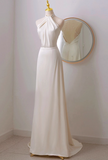 Elegant Wedding Dress A Line Halter Wedding Dress HZ0319