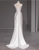 Charming Wedding Dress Spaghetti Straps Pleated Wedding Dress HZ0319