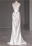 Charming Wedding Dress Spaghetti Straps Pleated Wedding Dress HZ0319