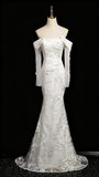 Pretty Wedding Dress Strapless Long Sleeve Mermaid Wedding Dress HZ0319