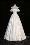 Charming Wedding Dress Off Shoulder Pleated Wedding Dress HZ0319