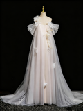Beauty Prom Dress A Line Off Shoulder Tulle Prom Dress Evening Gown Birthday Party Dress HZ0319
