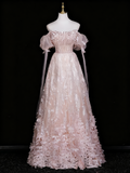 Beauty Prom Dress Off Shoulder Floral Evening Gown Birthday Party Outfits HZ0319