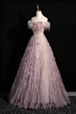 Beauty Prom Dress Off Shoulder Tulle Evening Dress Birthday Party Dress HZ0319