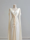 Elegant Wedding Dress A Line V-neck Pleated Wedding Dress HZ0319