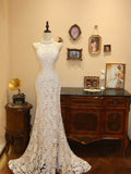 Elegant Wedding Dress Crew Neck Mermaid Wedding Dress HZ0319