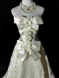 Retro Wedding Dress A Line Strapless Lace Wedding Dress HZ0319