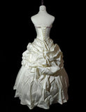 Retro Wedding Dress Strapless Pleated Wedding Dress HZ0319