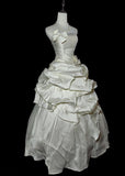Retro Wedding Dress Strapless Pleated Wedding Dress HZ0319