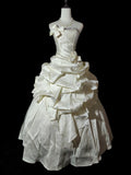 Retro Wedding Dress Strapless Pleated Wedding Dress HZ0319