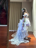 Beauty Homecoming Dress Off Shoulder Hi-lo Hem Tulle Birthday Party Dress HZ0319