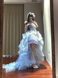 Beauty Homecoming Dress Off Shoulder Hi-lo Hem Tulle Birthday Party Dress HZ0319