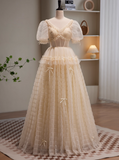 Sweet Prom Dress V-neck Tulle Pleated Quinceanera Dress Evening Dress HZ0319