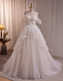 Romantic Wedding Dress Spaghetti Straps Tulle Wedding Dress HZ0319