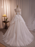 Romantic Wedding Dress Spaghetti Straps Tulle Wedding Dress HZ0319