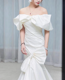 Stunning Wedding Dress Off Shoulder Pleated Mermaid Wedding Dress HZ0319