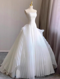 Pretty Wedding Dress Strapless Pleated Tulle Wedding Dress HZ0319