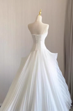 Pretty Wedding Dress Strapless Pleated Tulle Wedding Dress HZ0319