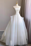 Pretty Wedding Dress Strapless Pleated Tulle Wedding Dress HZ0319