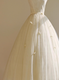 Stunning Wedding Dress Strapless Pleated Tulle Wedding Dress HZ0319