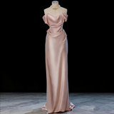Minimalist Prom Dress Strapless Pleated Gala Dress Evening Dress HZ0319
