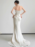 Popular Wedding Dress Strapless Pleated Slit Wedding Dress HZ0319
