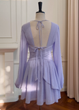 New Arrival Homecoming Dress V-neck Pleated Birthday Party Dress Short Prom Dress HZ0319