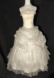 Retro Wedding Dress Strapless Ruffle Tulle Pleated Wedding Dress HZ0319