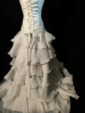 Vintage Wedding Dress Strapless Flower Pleated Ruffle Wedding Dress HZ0319