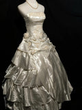 Vintage Wedding Dress Strapless Pleated Tiered Wedding Dress HZ0319