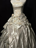 Vintage Wedding Dress Strapless Pleated Tiered Wedding Dress HZ0319