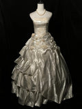 Vintage Wedding Dress Strapless Pleated Tiered Wedding Dress HZ0319