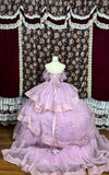 Beauty Prom Dress Off Shoulder Pleated Tulle Ball Gown Evening Dress Sweet 16 Dress HZ0319