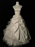 Vintage Wedding Dress Strapless Pleated Tulle Flower Wedding Dress HZ0319