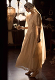 Retro Wedding Dress Crew Neck Pleated Wedding Dress HZ0319