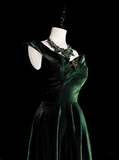Elegant Prom Dress Dark Green A Line Straps Pleated Evening Dress Gala Dress HZ0319