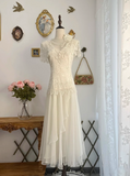 Vintage Wedding Dress V-neck Lace Pleated Tulle Wedding Dress HZ0319