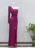 New Arrival Prom Dress Asymmetrical Neck Slit Birthday Party Dress Cocktail Dress HZ0319