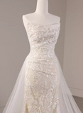 Newest Wedding Dress Strapless Pleated Mermaid Wedding Dress HZ0319
