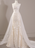 Newest Wedding Dress Strapless Pleated Mermaid Wedding Dress HZ0319