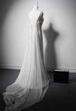 Minimalist Wedding Dress A Line Spaghetti Straps Wedding Dress HZ0319