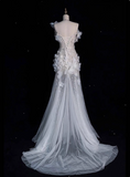 Luxury Prom Dress Spaghetti Straps Tulle Floral Evening Dress Gala Dress HZ0319