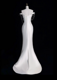 New Arrival Wedding Dress Off Shoulder Pleated Mermaid Wedding Dress HZ0319