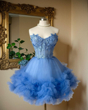 Newest Homecoming Dress Sweetheart Pleated Tulle Short Prom Dress 18th Outfits Birthday Party Dress HZ0319