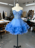 Newest Homecoming Dress Sweetheart Pleated Tulle Short Prom Dress 18th Outfits Birthday Party Dress HZ0319