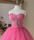 Newest Homecoming Dress Sweetheart Pleated Tulle Short Prom Dress Sweet16 Outfits HZ0319