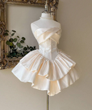 Beauty Homecoming Dress Strapless Pleated Short Prom Dress Sweet16 Outfits HZ0319