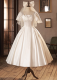 Elegant Wedding Dress Short Sleeve Pleated Wedding Dress HZ0319