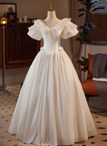 Stunning Wedding Dress V-neck Tulle Pleated Wedding Dress HZ0319