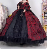 Beauty Prom Dress Black and Wine Red Off Shoulder Pleated Ball Gown Sweet 16 Dress Evening Dress HZ0319